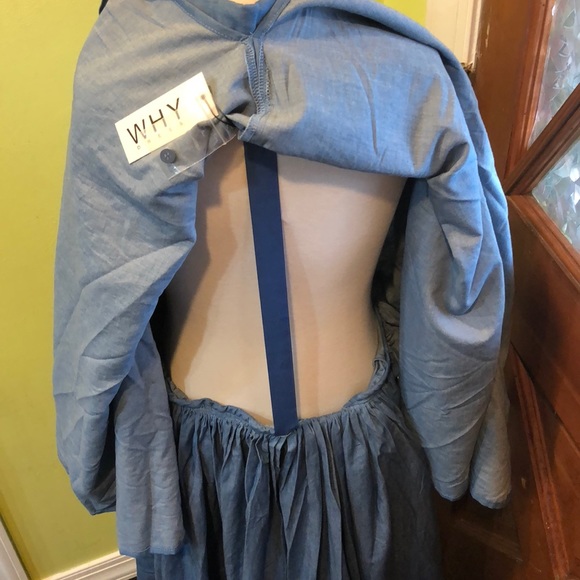 Denim high low. Chambray Cape dress SALE - Picture 6 of 7